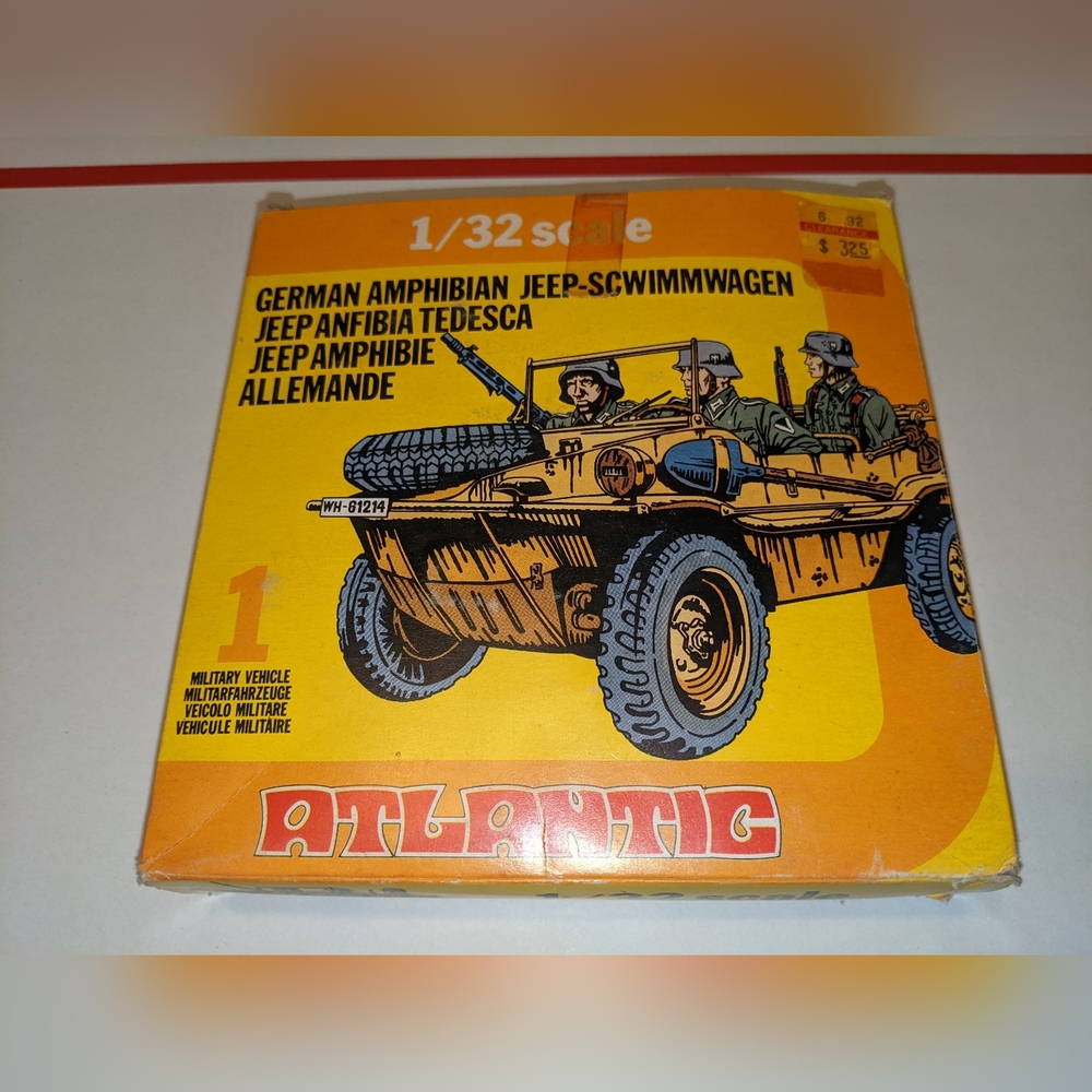NEW Atlantic German Amphibian Jeep - Scwimmwagen 1/32 Scale 2157 NEW in Box RARE